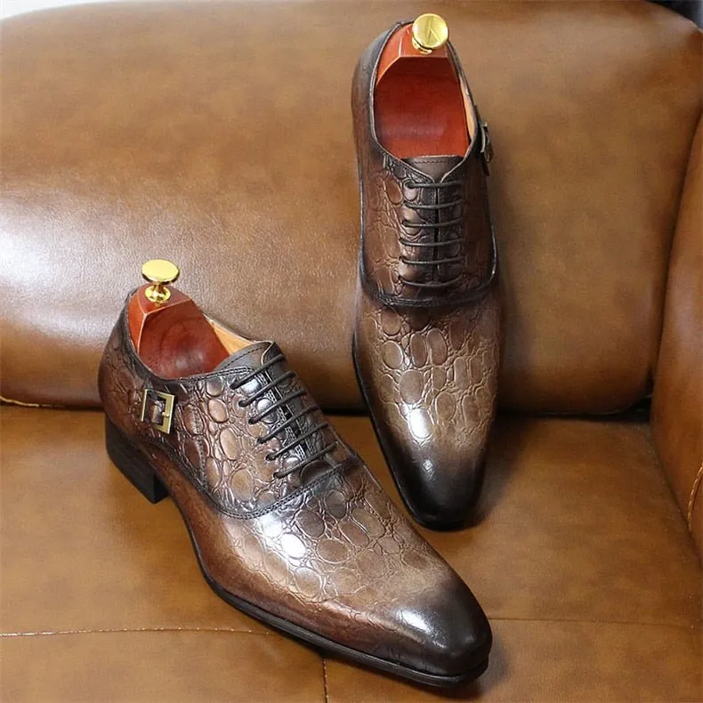 ExoticLuxe Pointed Toe Leather Oxford Dress Shoes