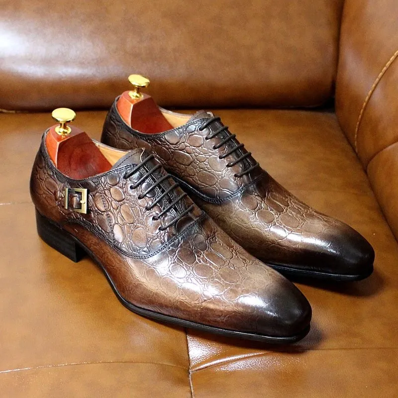 ExoticLuxe Pointed Toe Leather Oxford Dress Shoes