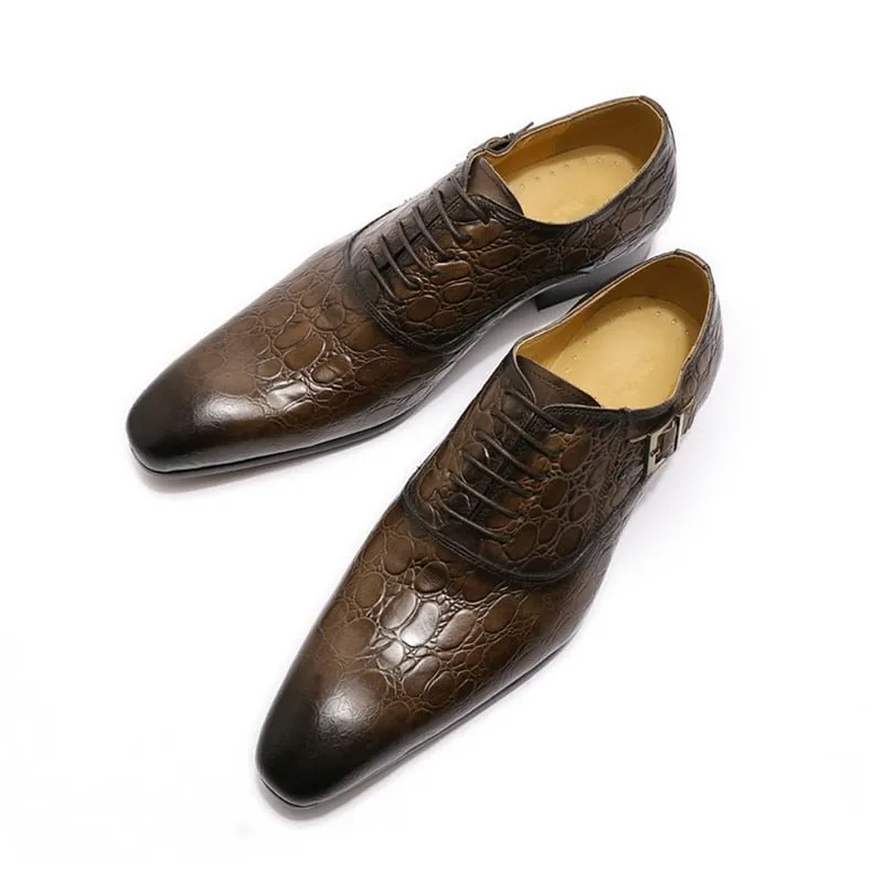 ExoticLuxe Pointed Toe Leather Oxford Dress Shoes