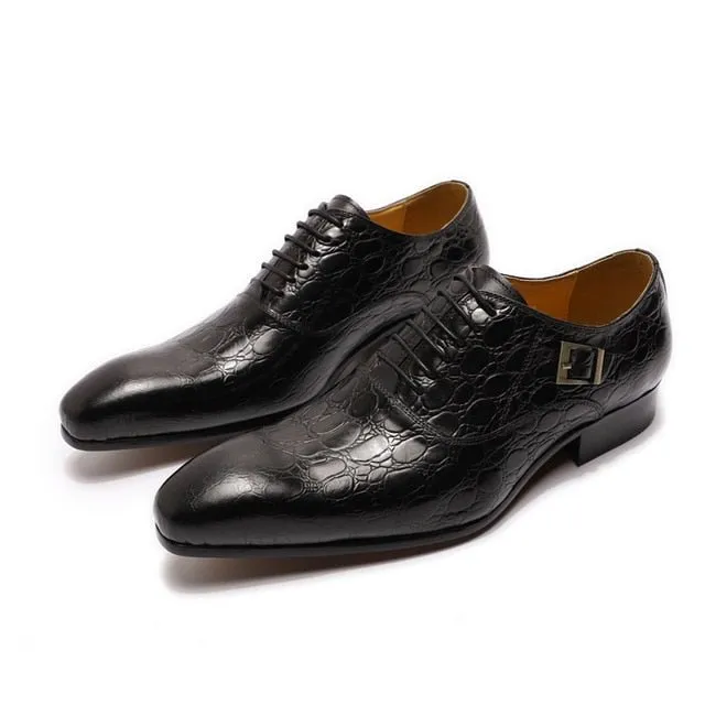 ExoticLuxe Pointed Toe Leather Oxford Dress Shoes