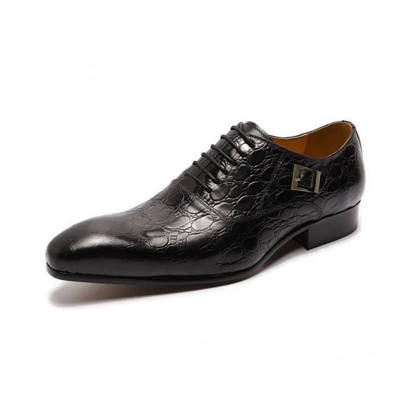 ExoticLuxe Pointed Toe Leather Oxford Dress Shoes