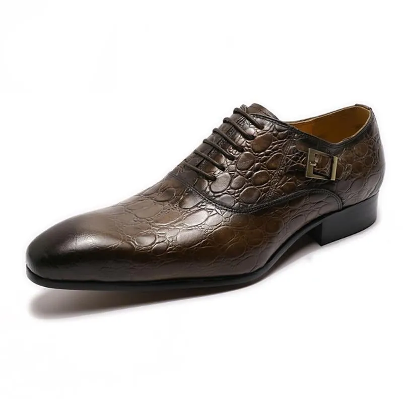 ExoticLuxe Pointed Toe Leather Oxford Dress Shoes