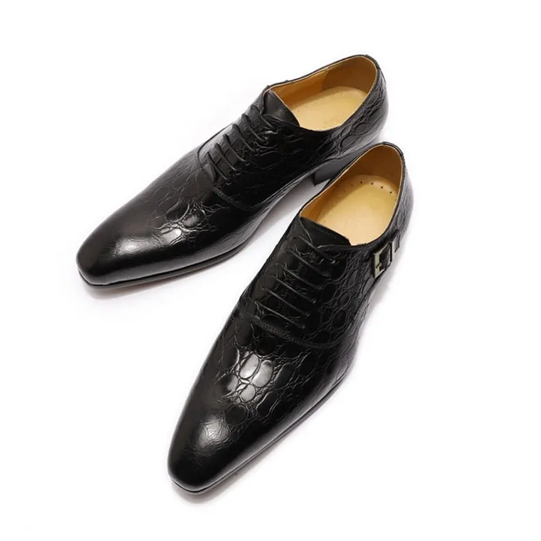 ExoticLuxe Pointed Toe Leather Oxford Dress Shoes