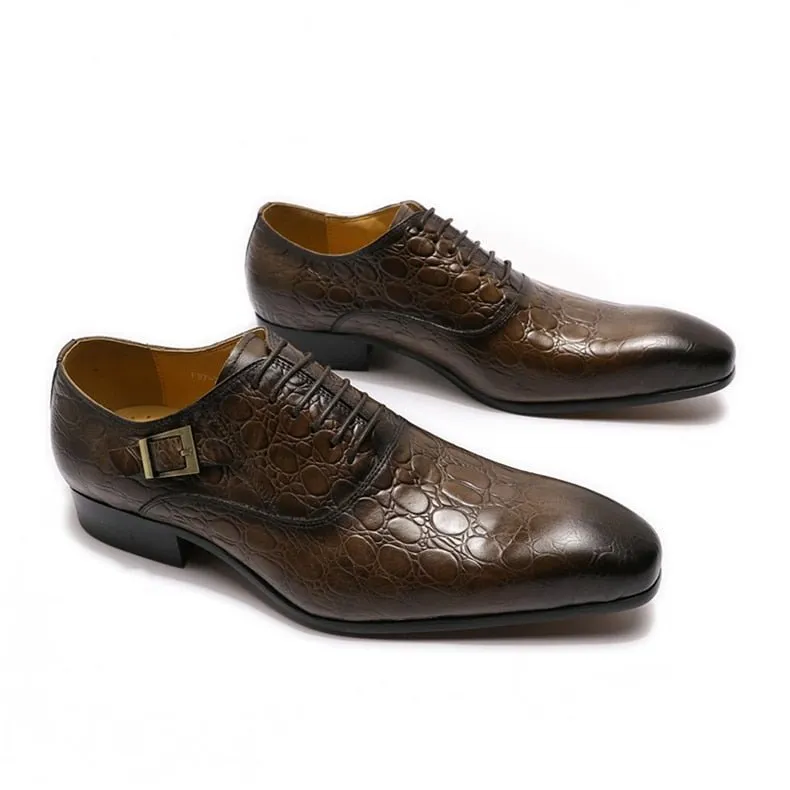 ExoticLuxe Pointed Toe Leather Oxford Dress Shoes