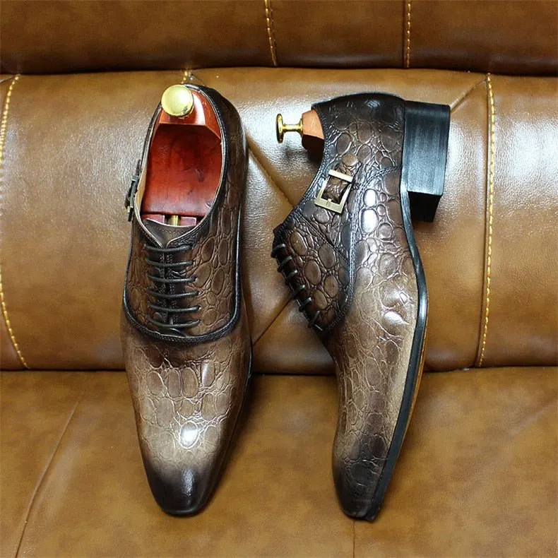 ExoticLuxe Pointed Toe Leather Oxford Dress Shoes
