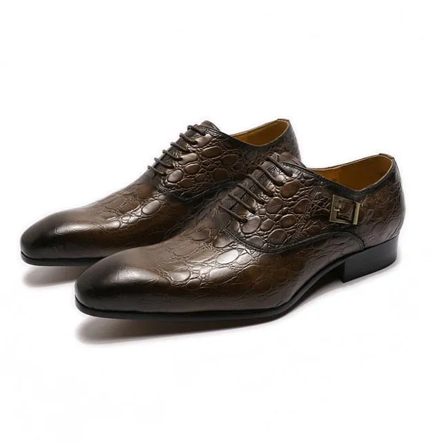 ExoticLuxe Pointed Toe Leather Oxford Dress Shoes