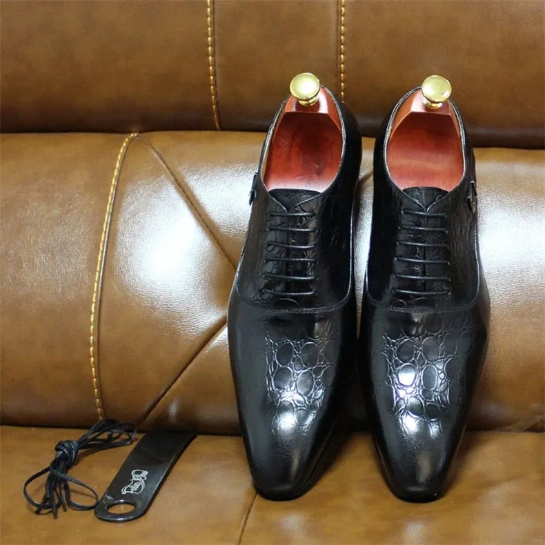 ExoticLuxe Pointed Toe Leather Oxford Dress Shoes