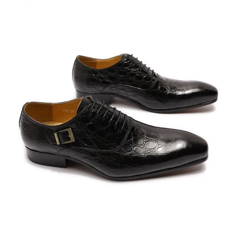 ExoticLuxe Pointed Toe Leather Oxford Dress Shoes