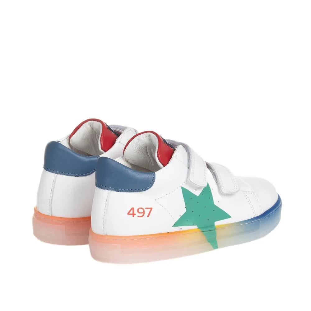 Falcotto Boy's White Leather Star Trainers