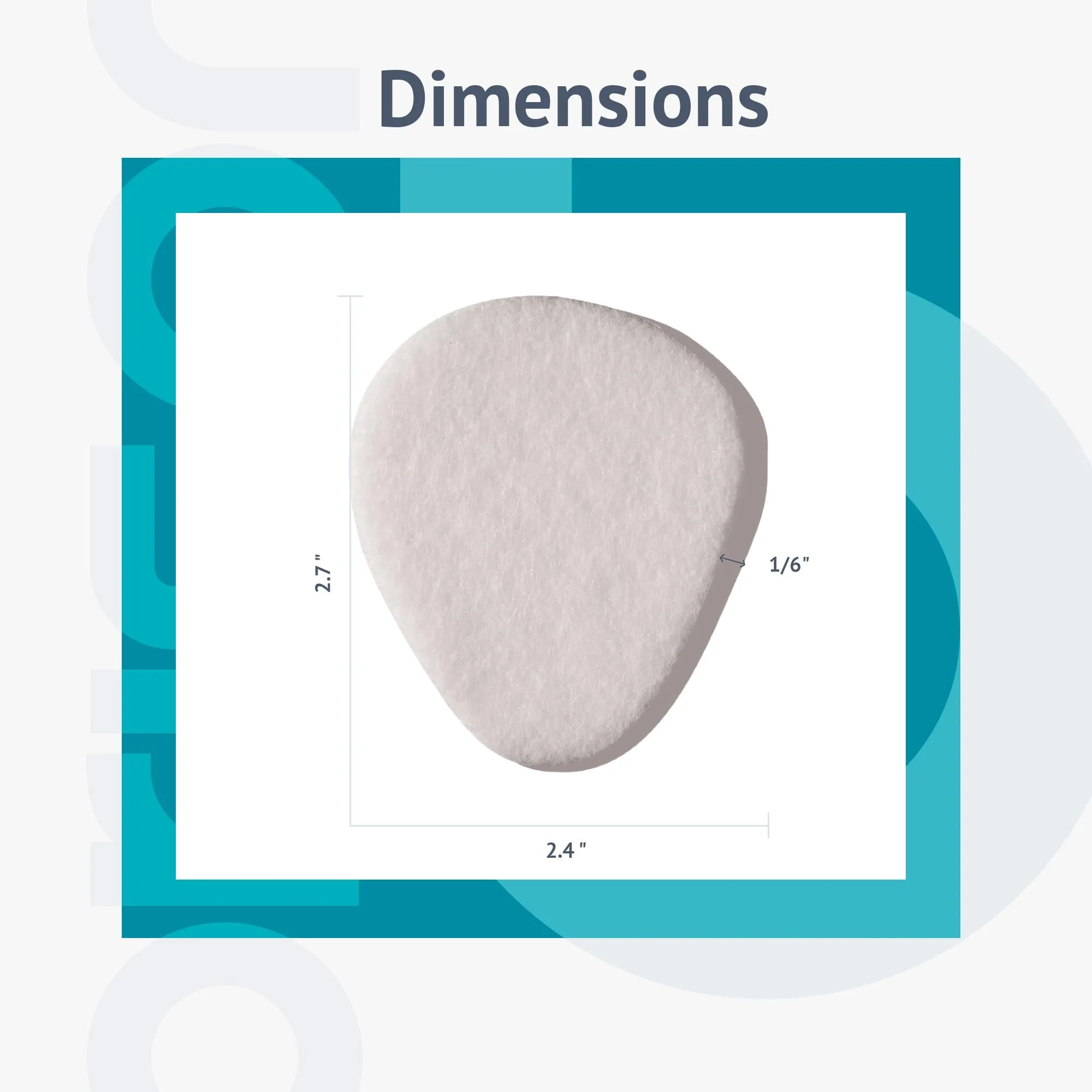 Felt Foot Pads 1/6" Thick [5pcs]