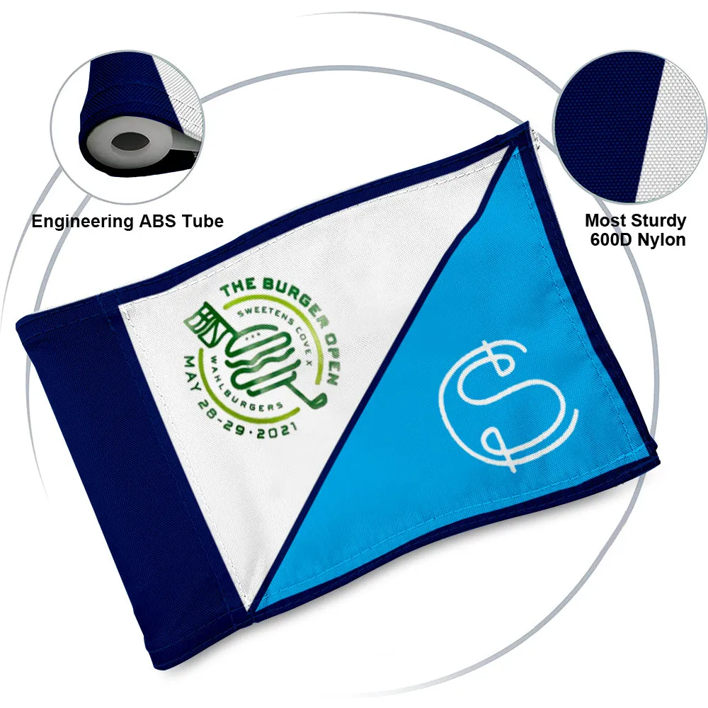 Fyon Sweetens Cove Golf Pin Flag Original Blue White Pin Flag - Mark Wahlberg Event Flag Banner