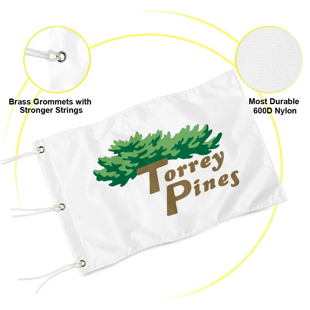 Fyon Torrey Pines Screen Print Logo GOLF Pin Flag Banner Grommets