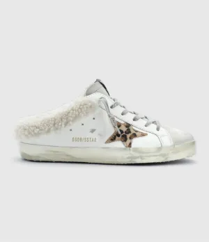 Golden Goose - Sneakers Super-Star Sabot - Blanc/Glace/Beige Brun Leo/Beige