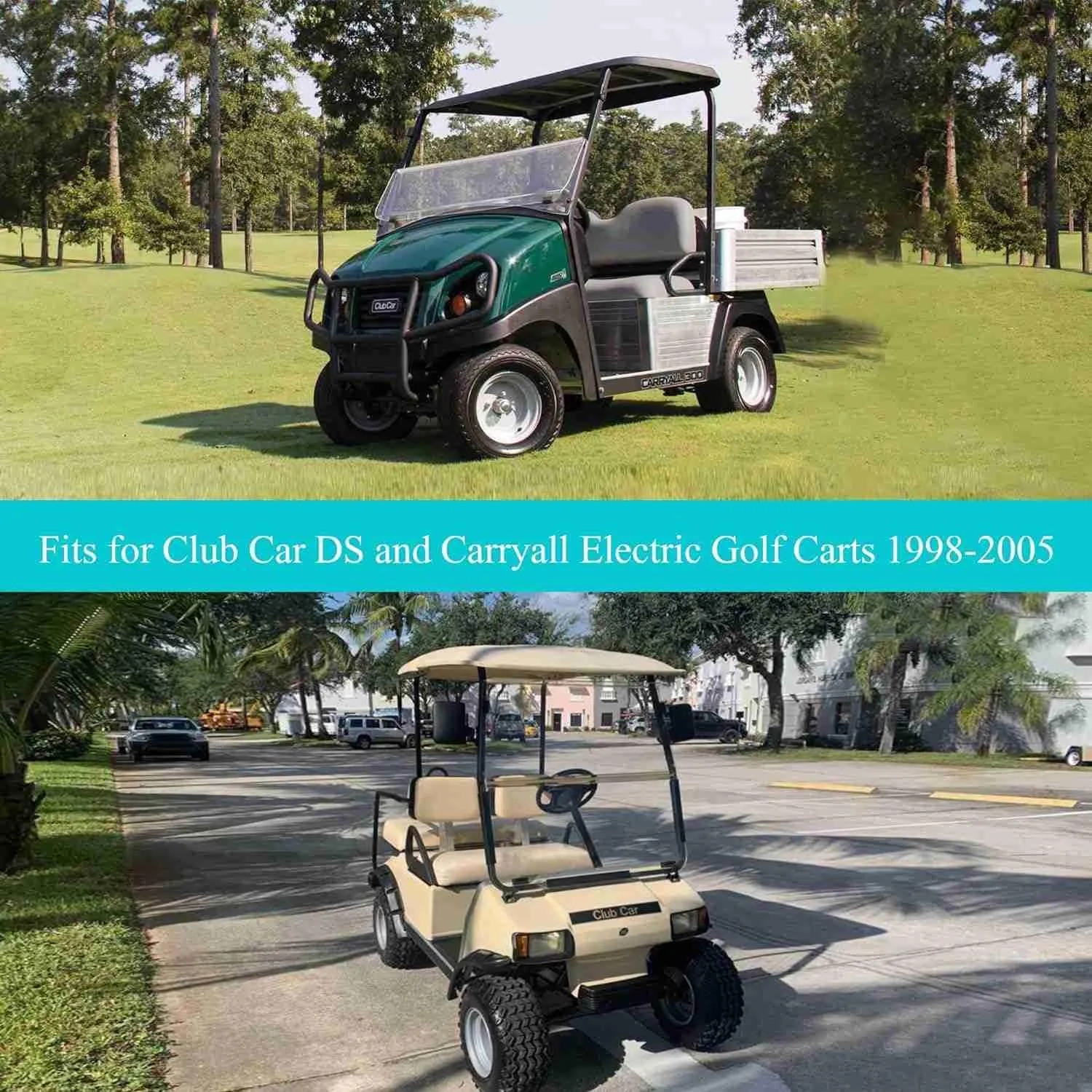 Golf Cart Battery Hold Down Plate and Rod kit for Club Car DS & Carryall 1998-2005 - 10L0L