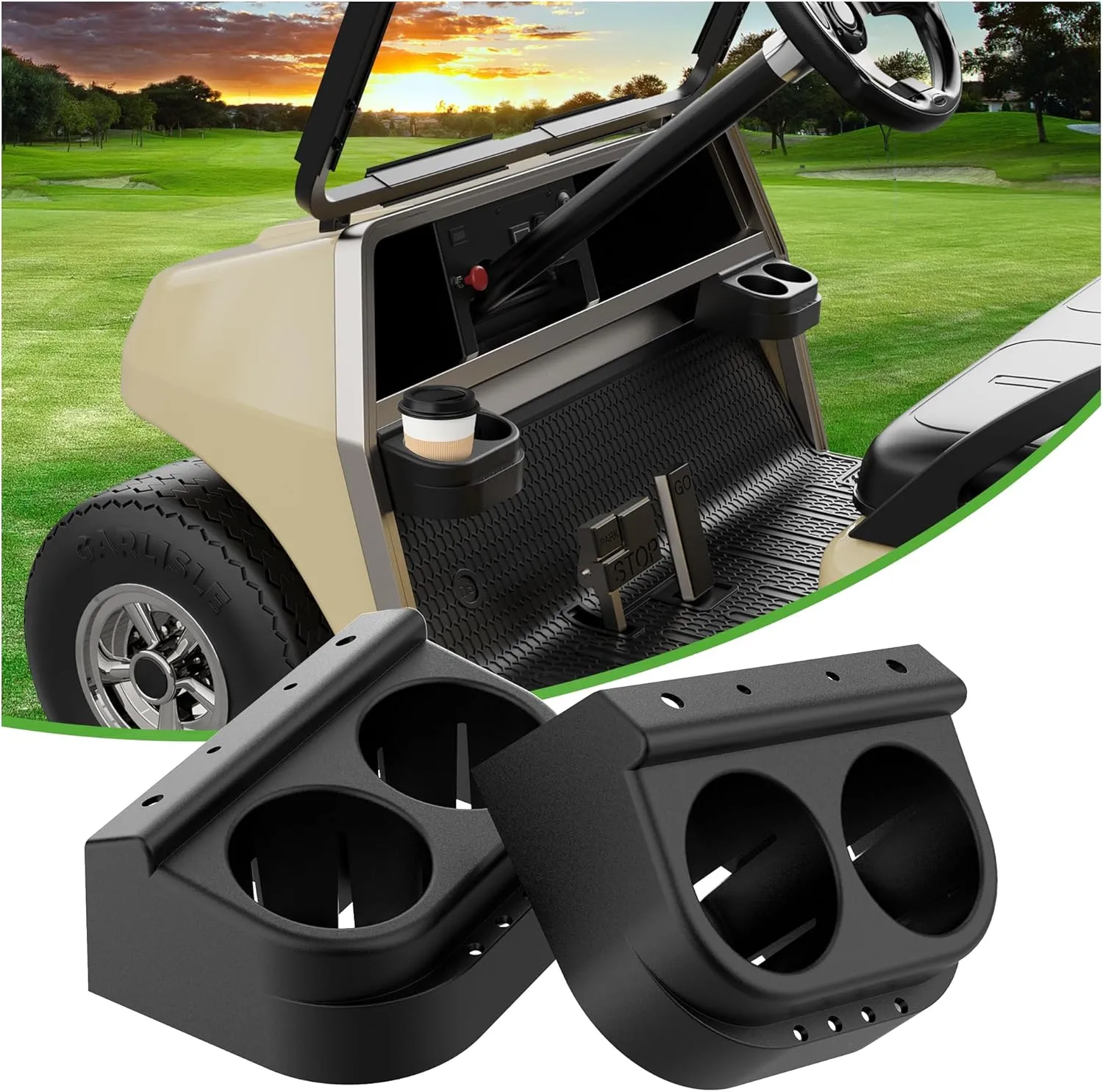 Golf Cart Dual Cup Holder for Club Car DS 1993-Up Gas & Electric - 10L0L