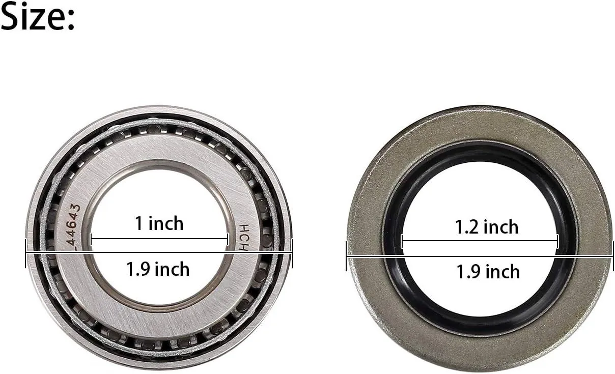 Golf Cart Front Wheel Hub Bearings & Oil Seals Kit for Club Car DS 1982-2002 Gas & Electric - 10L0L