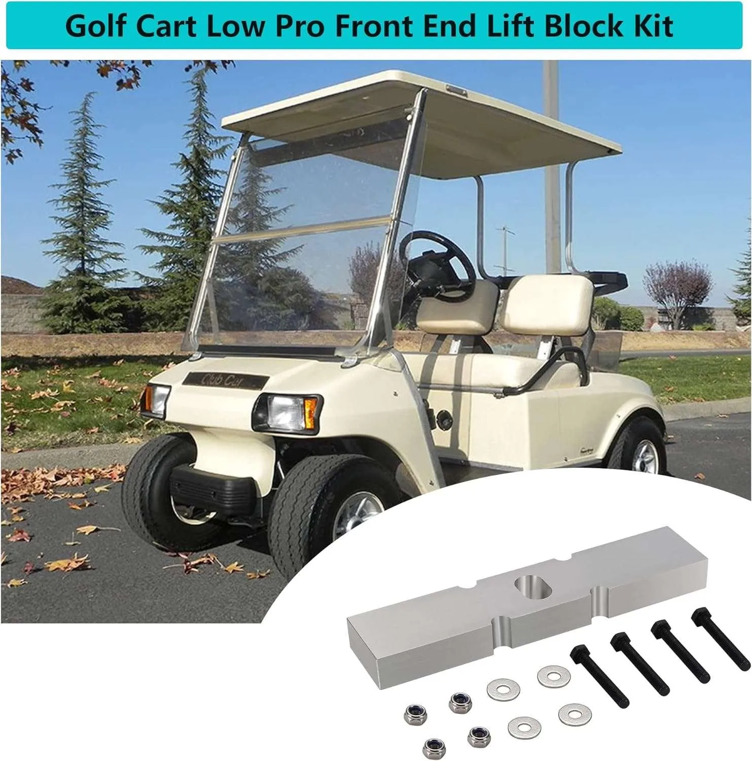 Golf Cart Low Pro Front End Lift Kit Block for Club Car DS Gas & Electric - 10L0L