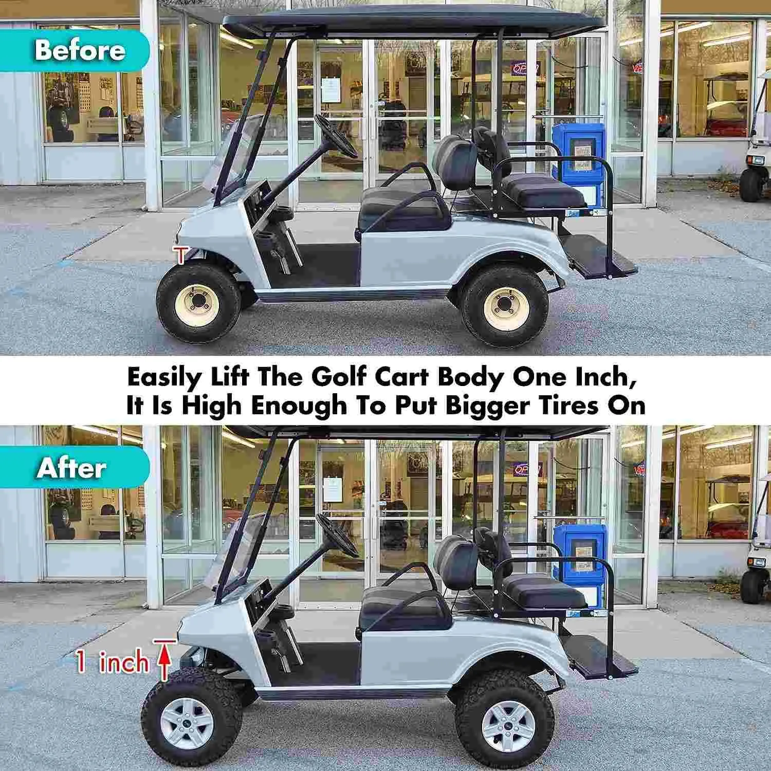 Golf Cart Low Pro Front End Lift Kit Block for Club Car DS Gas & Electric - 10L0L