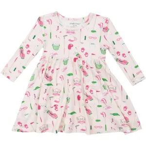 Golf Club Pink- Twirly L/S Dress