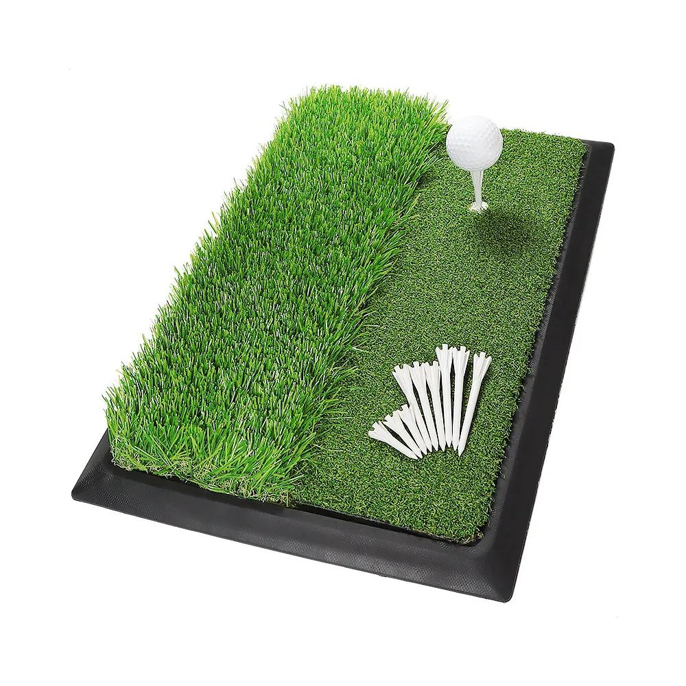 Golf Hitting Mat, Artificial Turf Golf Swing Mat 2-in-1