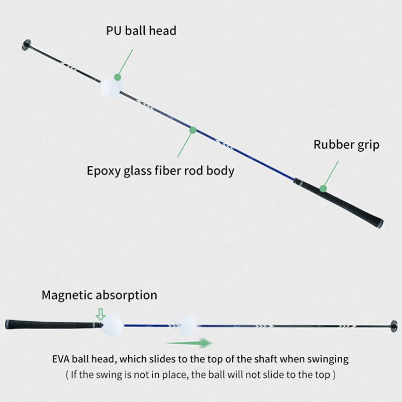 Golf Improve Swing Speed and Tempo Trainer Wand with Magnetic Ball