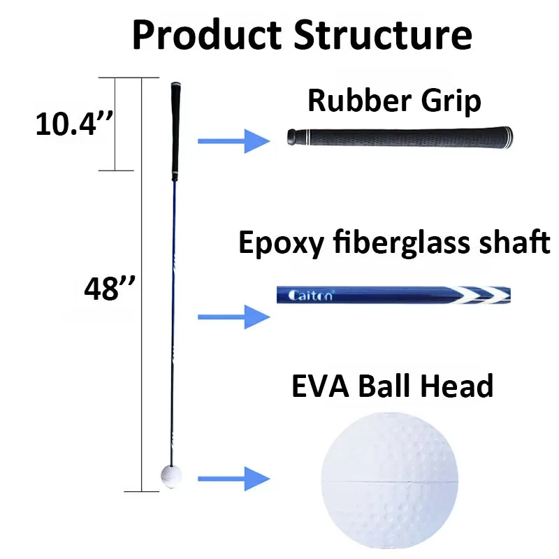 Golf Improve Swing Speed and Tempo Trainer Wand with Magnetic Ball