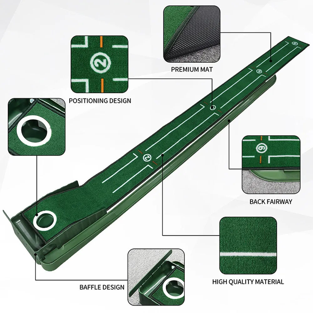 Golf Mini Putting Mat with Auto Ball Return
