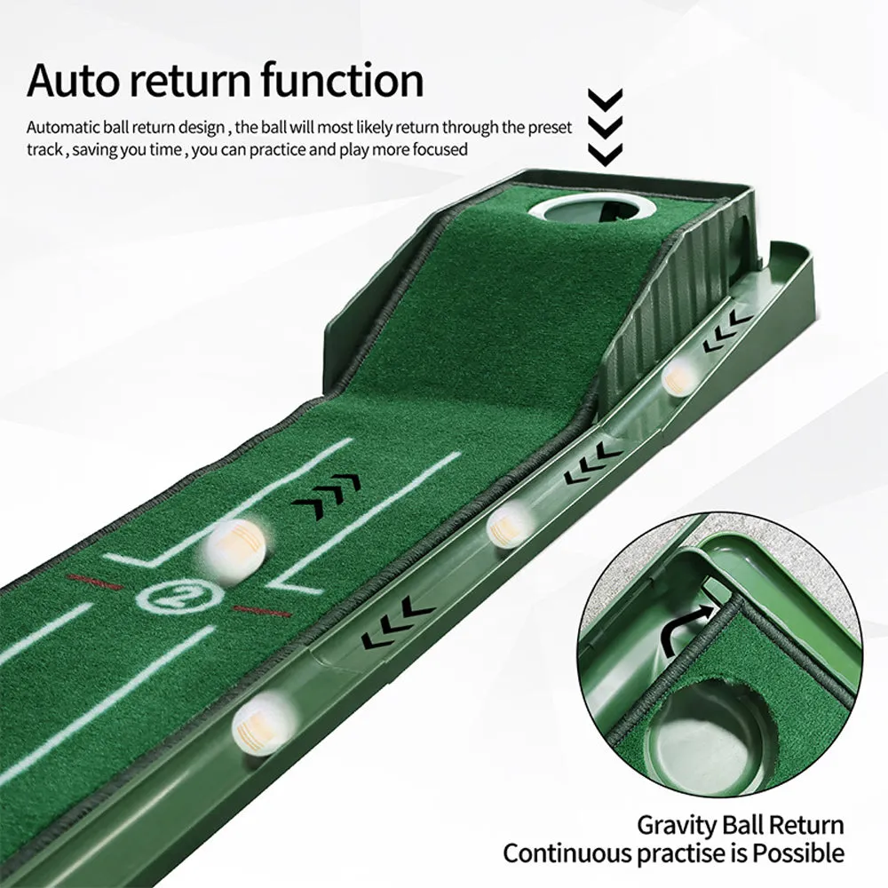 Golf Mini Putting Mat with Auto Ball Return