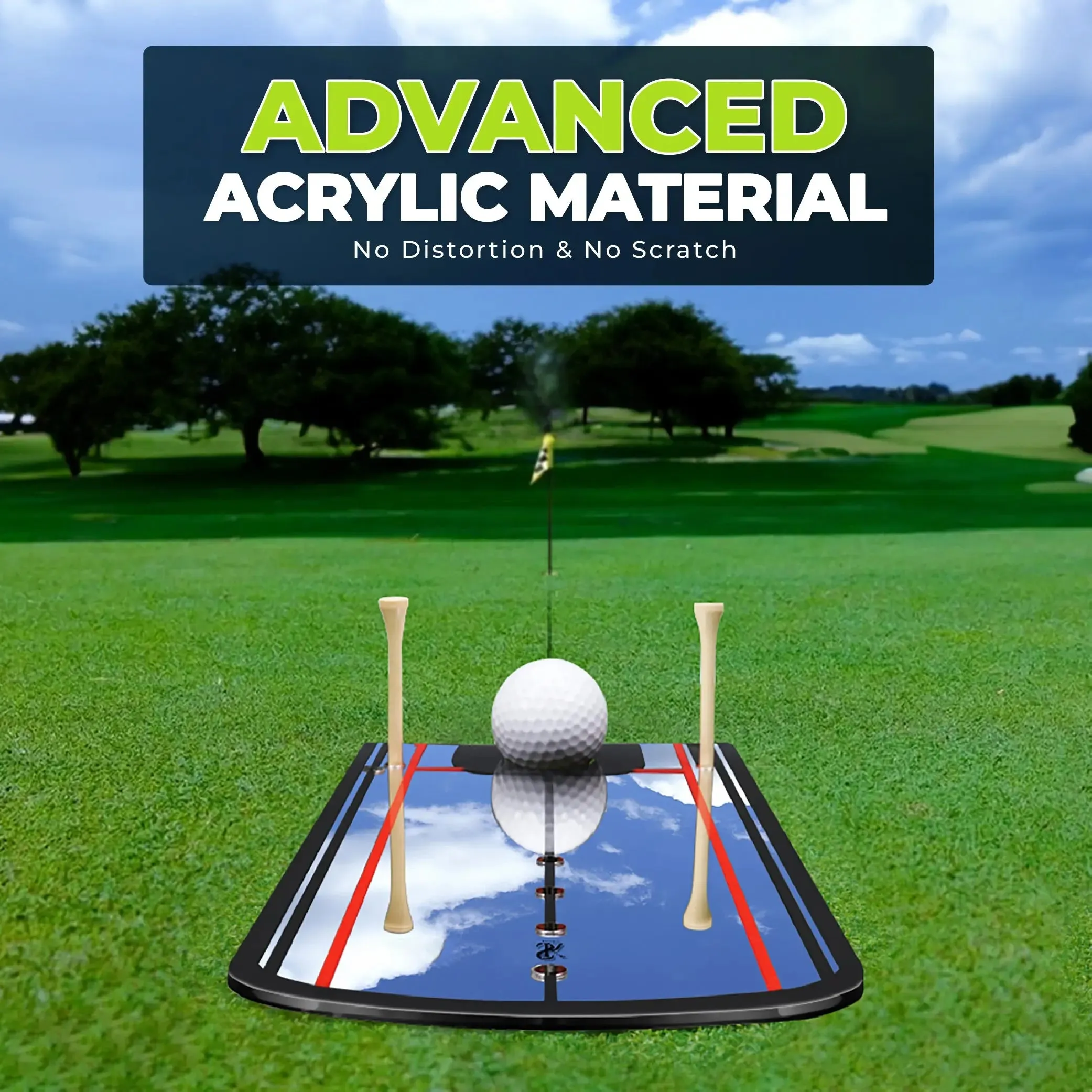 Golf Putting Alignment Mirror with Upgraded Case