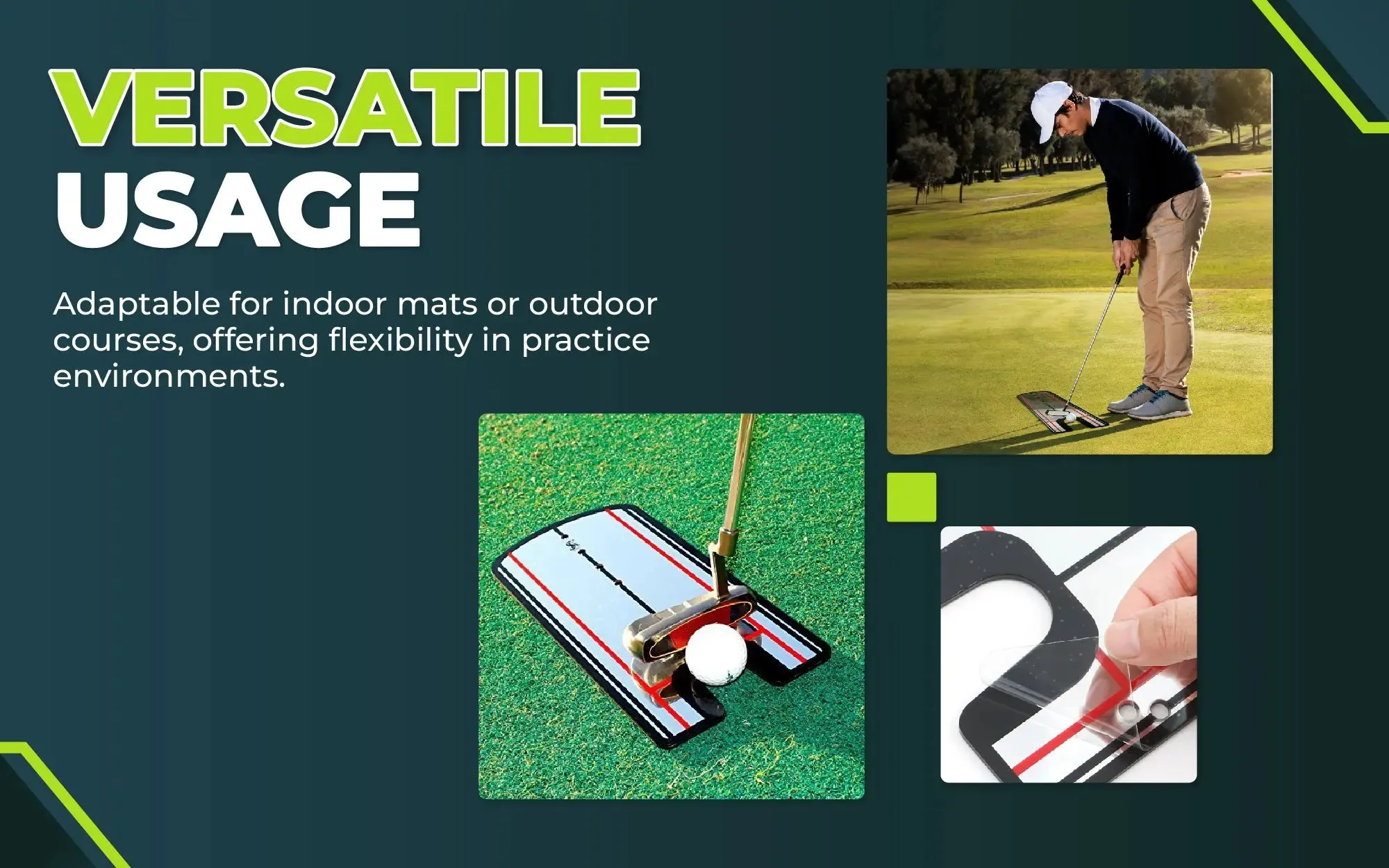 Golf Putting Alignment Mirror with Upgraded Case