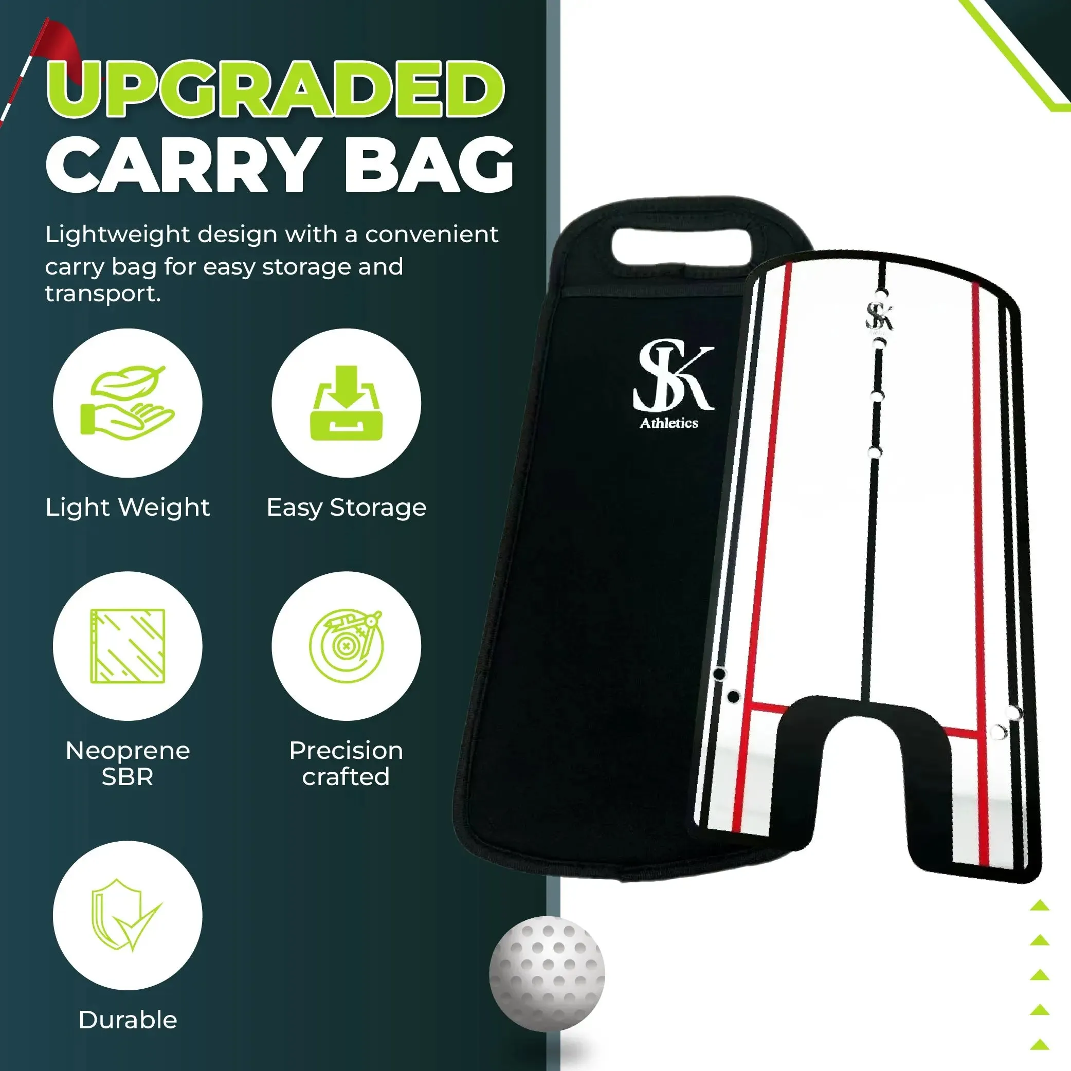 Golf Putting Alignment Mirror with Upgraded Case