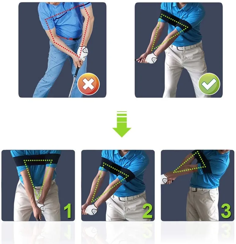 Golf Swing Training Aid Arm Band Trainer Set