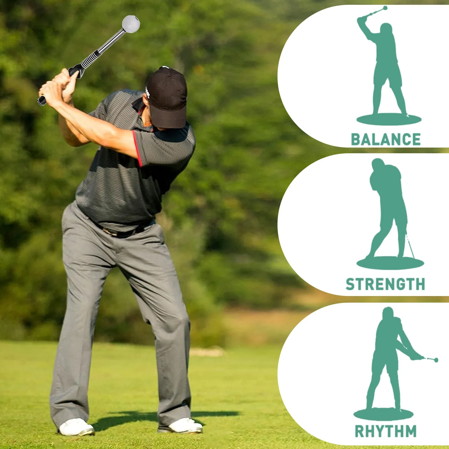 Golf Swing Training Aids Flexible Telescopic Club