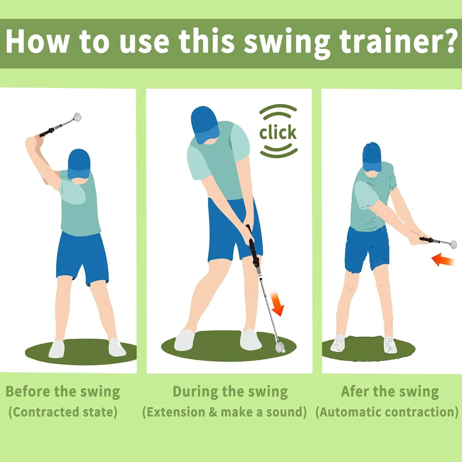 Golf Swing Training Aids Flexible Telescopic Club