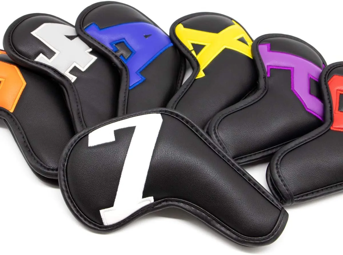 GolfBasic Prime Golf Iron Covers (10pcs Set) Black