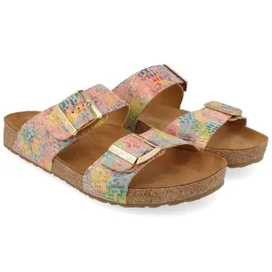 HAFLINGER Unisex Andrea Sandal, Kork Rainbow, 5 Men -7 Women