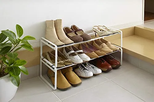 INDIAN DECOR 39229 Adjustable Shoe Rack/Entry Way Shoe Rack for Home and Office - White