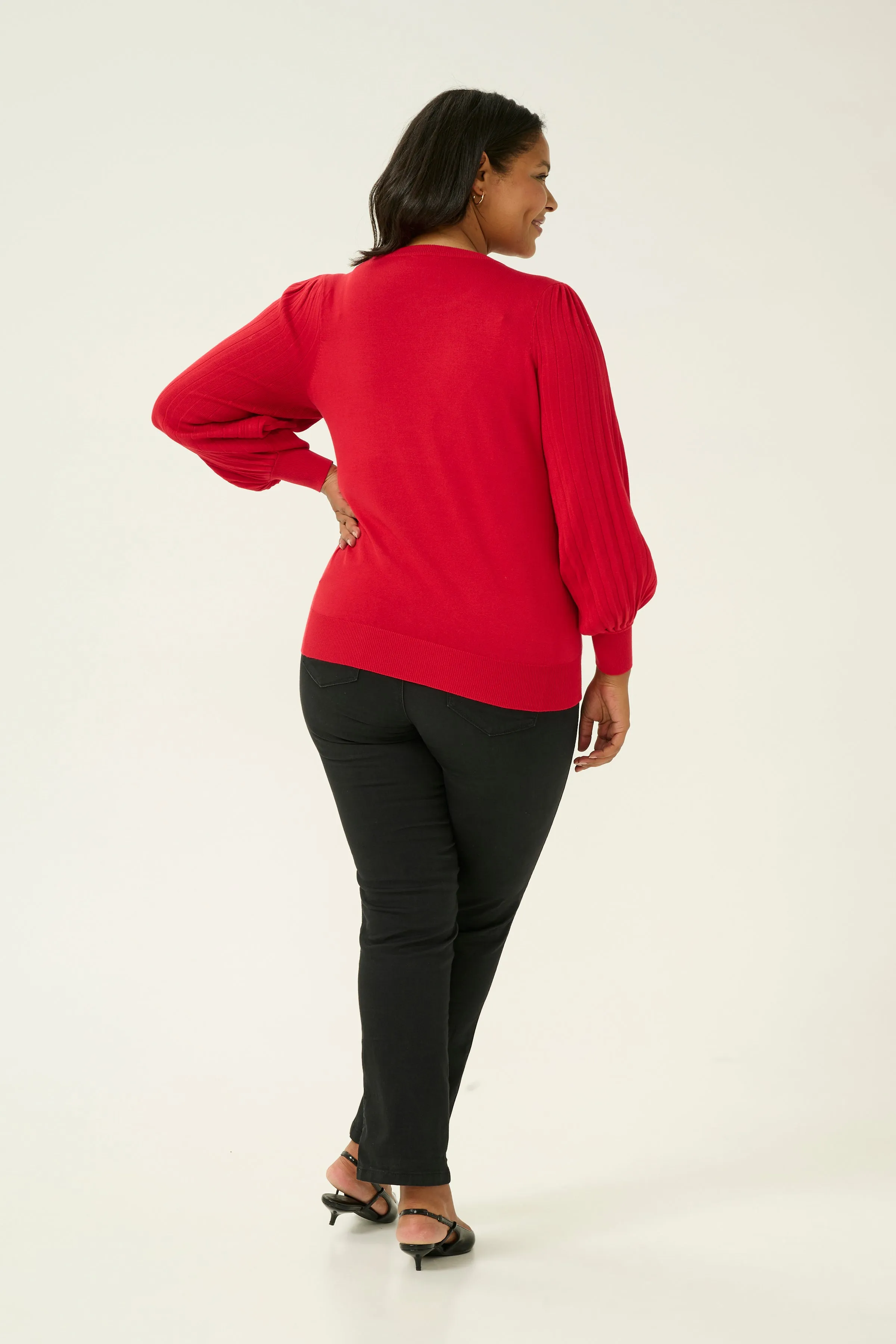 Kaffe Curve Loni Knit Jumper in Red