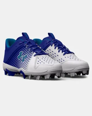 Kids' UA Leadoff Low RM Jr. Baseball Cleat - Royal/White