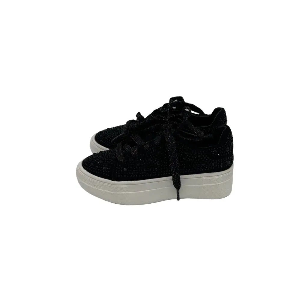 Lace Up Rhinestone Sneakers