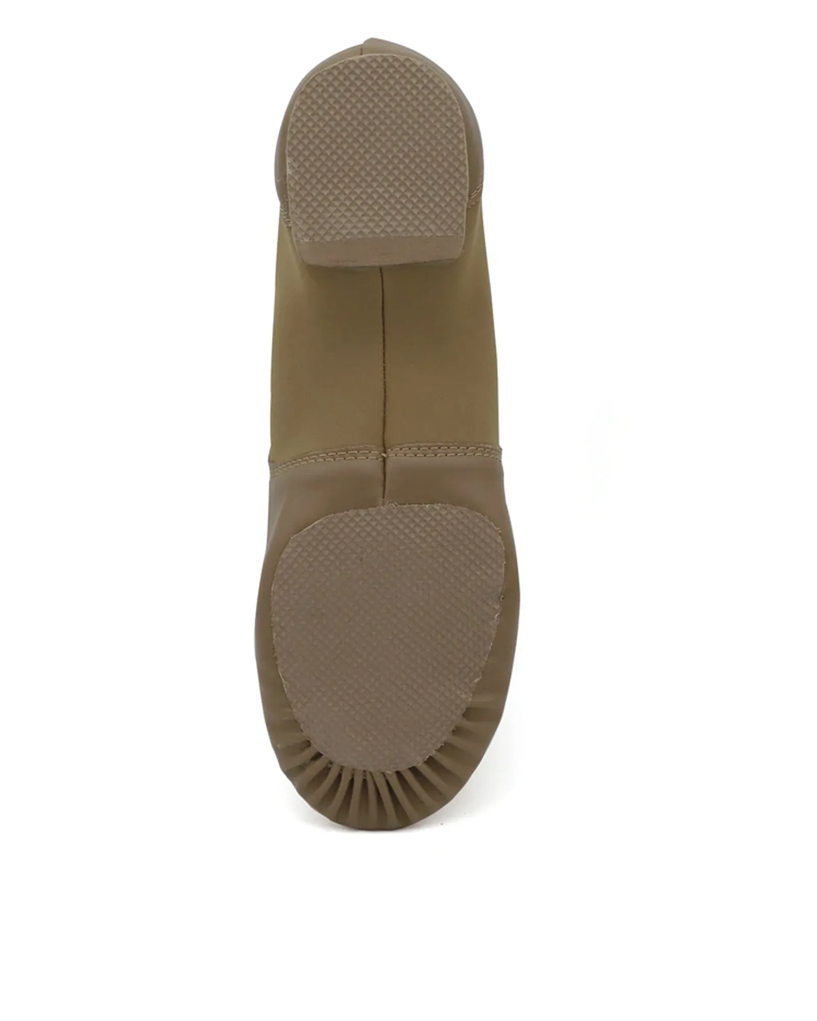 Leather Flex Slip On Tan Jazz Dance Shoes with Circle Elastic for Women and Men
