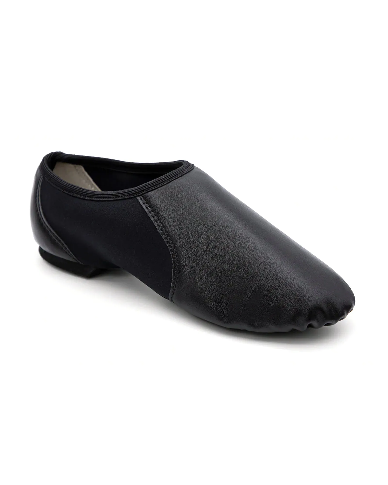 Leather Flex Slip On Tan Jazz Dance Shoes with Circle Elastic for Women and Men