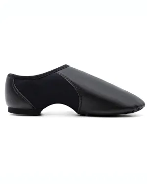 Leather Flex Slip On Tan Jazz Dance Shoes with Circle Elastic for Women and Men