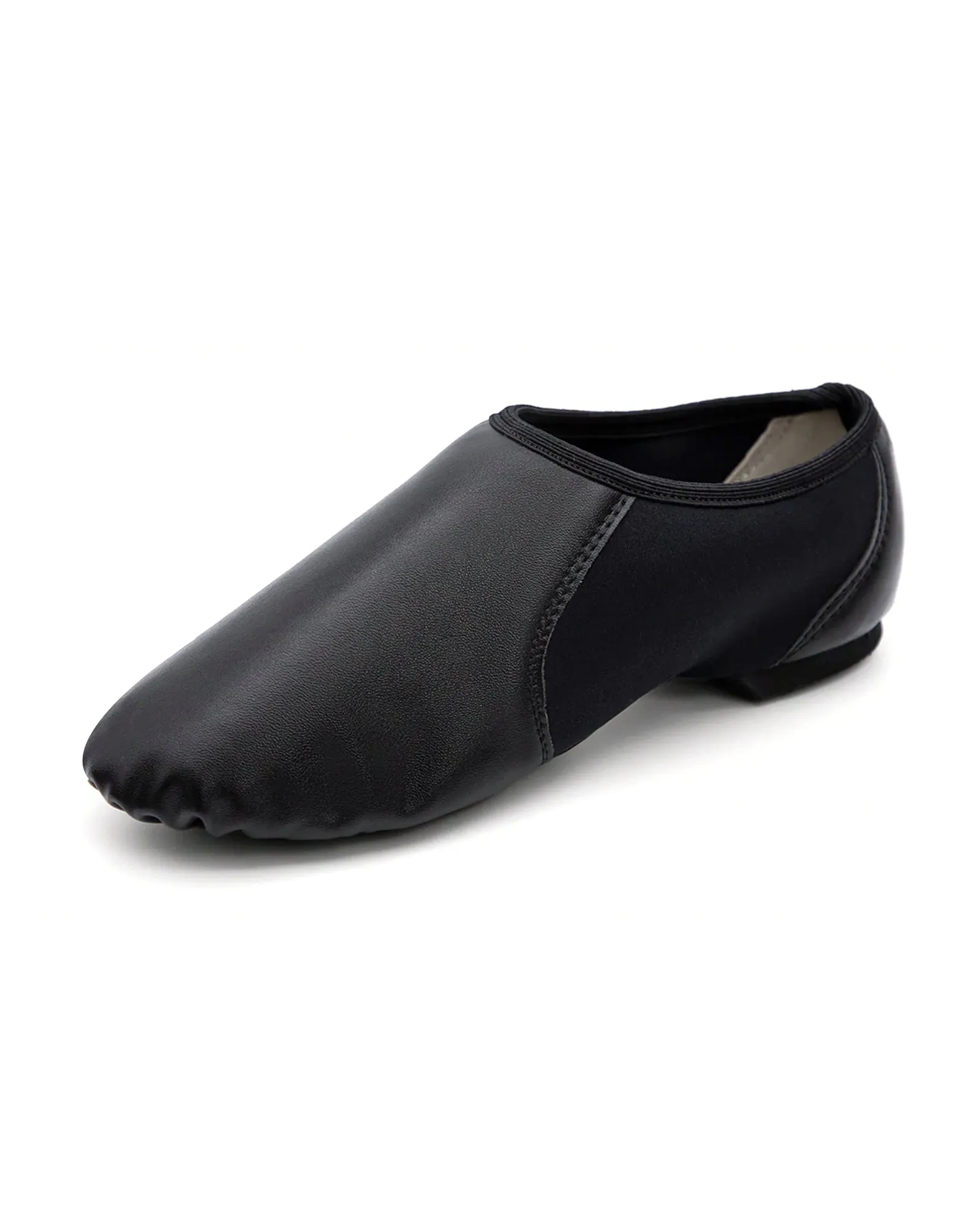 Leather Flex Slip On Tan Jazz Dance Shoes with Circle Elastic for Women and Men