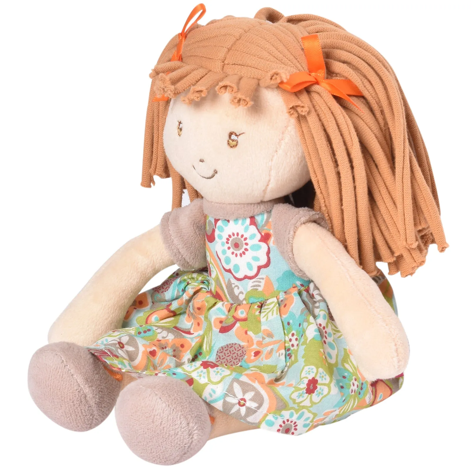 Libby Lu Brown Hair in Orange Print Dress