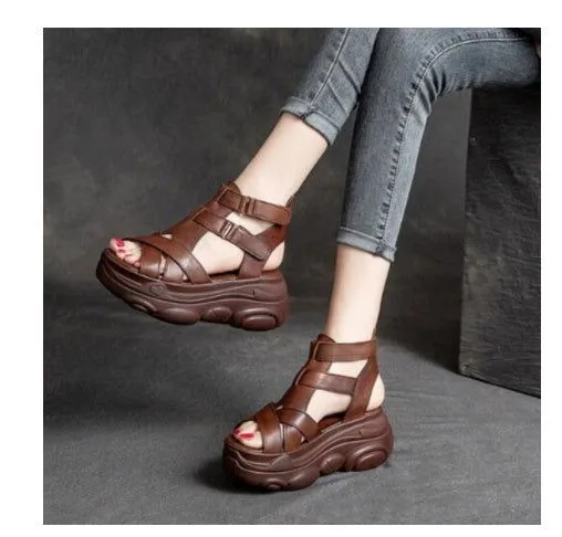 LovelyRLovely High-heeled Retro Roman Sandals