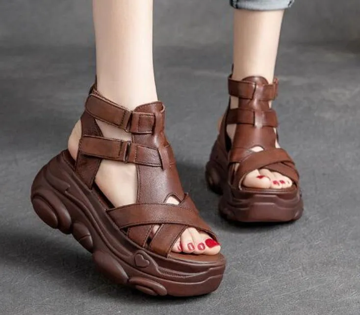 LovelyRLovely High-heeled Retro Roman Sandals