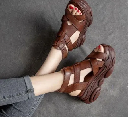 LovelyRLovely High-heeled Retro Roman Sandals