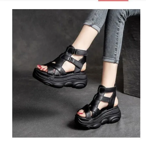 LovelyRLovely High-heeled Retro Roman Sandals