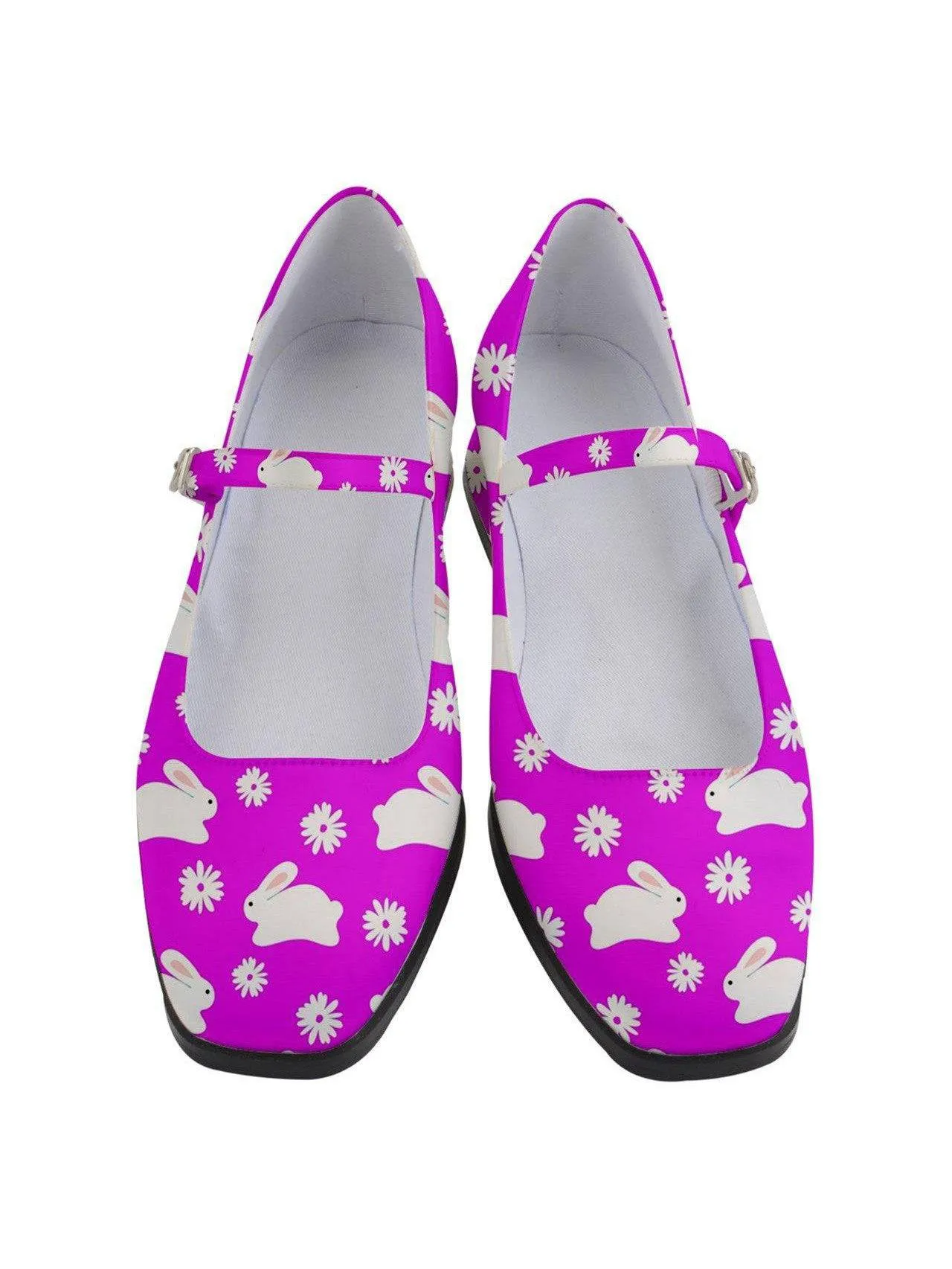 Marshmallow Bunnies Hot Pink Women's Mary Jane Shoes